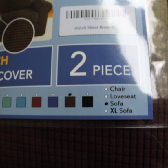 Furniture Sofa Cover H.VERSAILTEX Stretch 2 Piece Brown New in Package - Picture 2 of 6